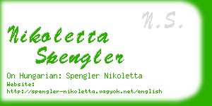 nikoletta spengler business card